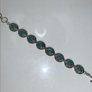 NWOT Genuine Carolyn Pollack Sterling Silver Sleeping Beauty Turquoise Bracelet